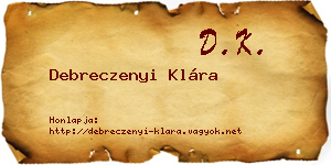 Debreczenyi Klára névjegykártya