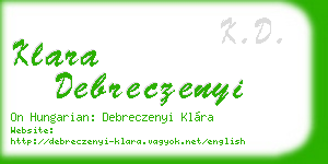 klara debreczenyi business card