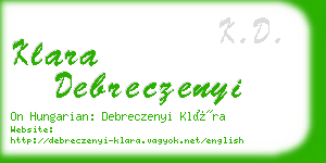 klara debreczenyi business card